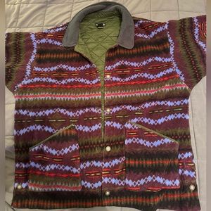 RARE PATAGONIA Quilted lined Fleece over coat Aztec print